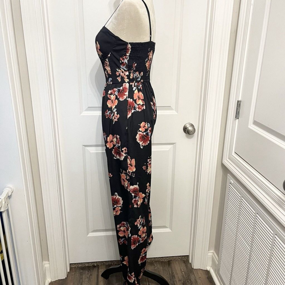 NWT Band Of‎ Gypsies Navy Jumpsuit Pink Floral- Womens Medium - Picture 13 of 16